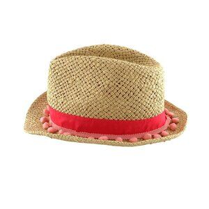 Quagga Fedora Straw Sun Hat Womens O/S Tan Bohemian Preppy Feminine‎ Beachy Boho